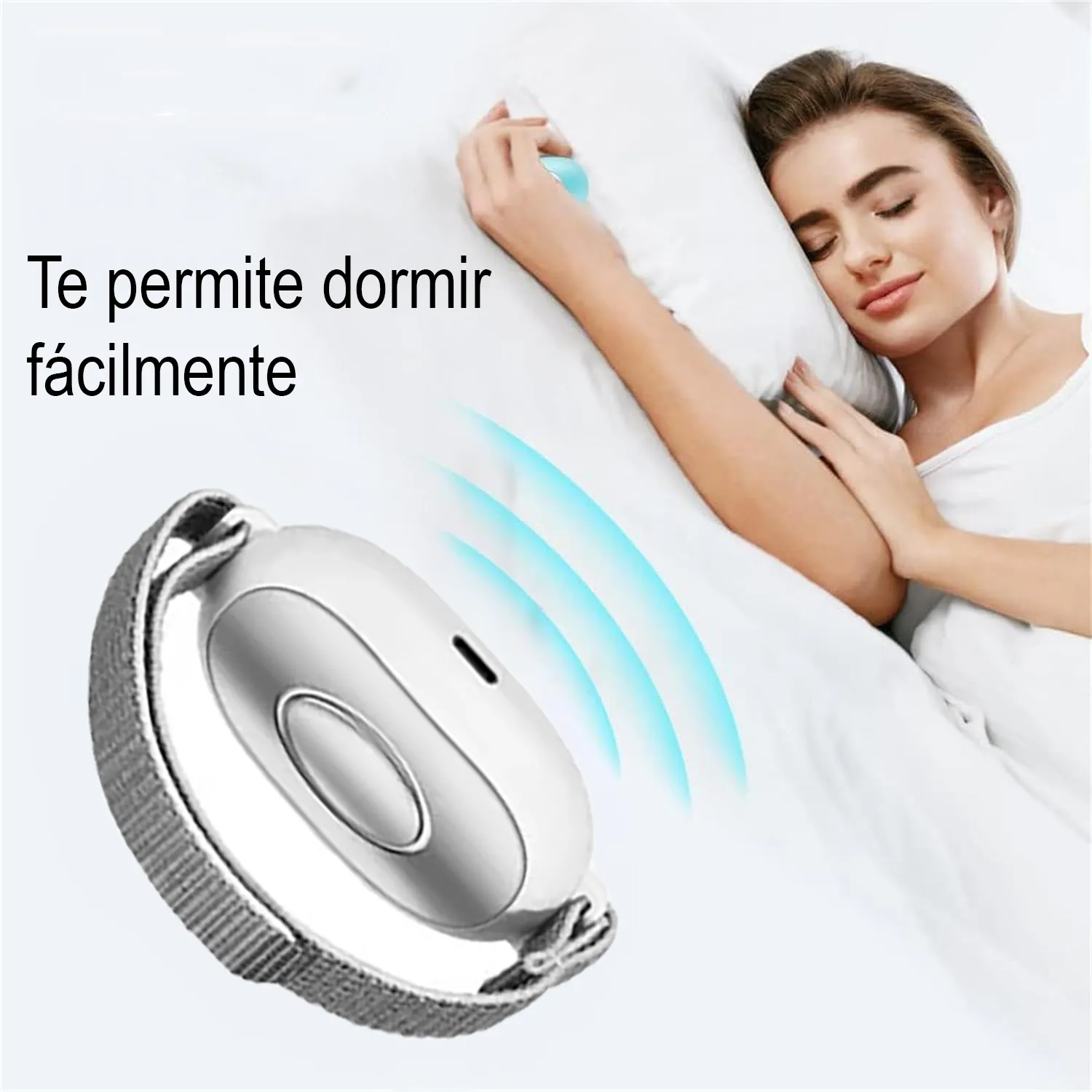 Mujer durmiendo tranquilamente con ZenPulse